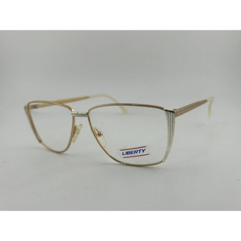 VINTAGE - LIBERTY JENNY #3 Gold & White Colored 56-14-140 Glasses Frames